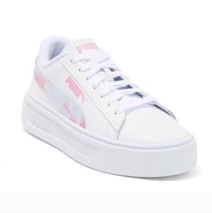 Puma Women's White and Pink Sneakers